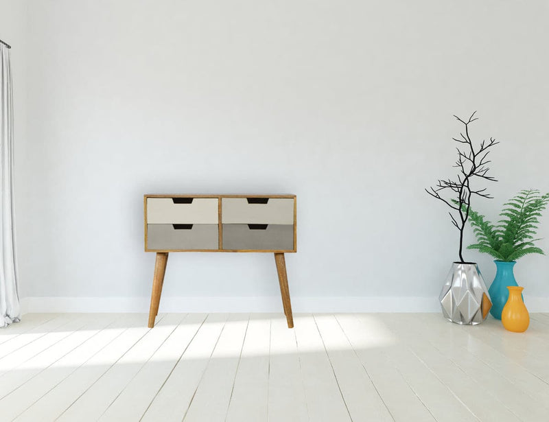 Grey and White Gradient Console Table-TrendGoat