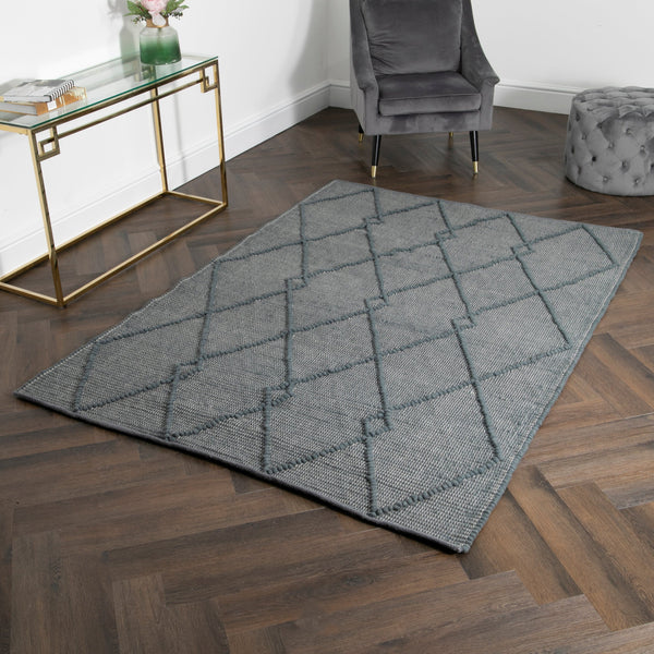 Grey Diamond Pattern Large Rug (3 sizes)-TrendGoat