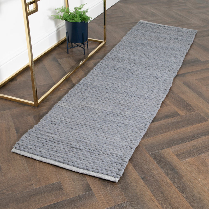 Grey Knitted Runner Rug (60 x 230cm)-TrendGoat