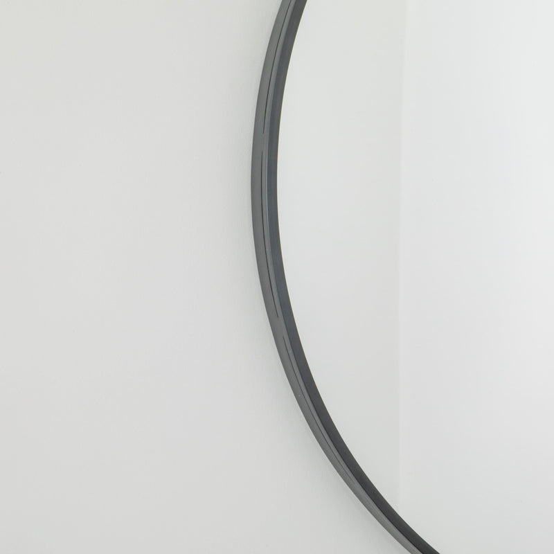 Grey Manhattan Round Mirror-TrendGoat