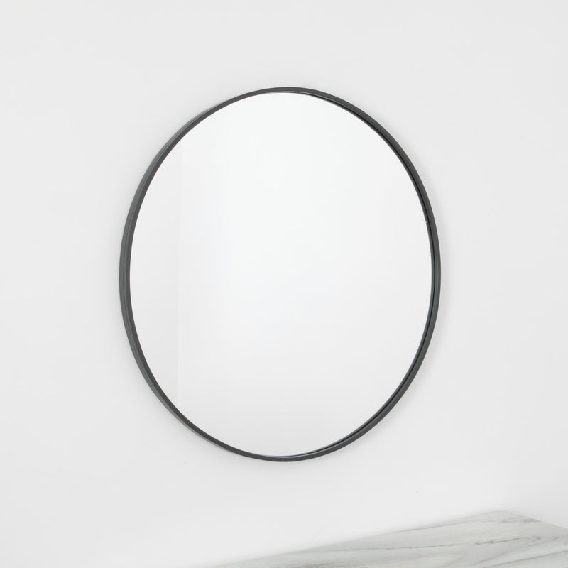 Grey Manhattan Round Mirror-TrendGoat