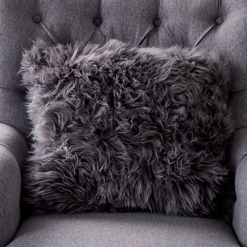 Grey Sheepskin Cushion-TrendGoat