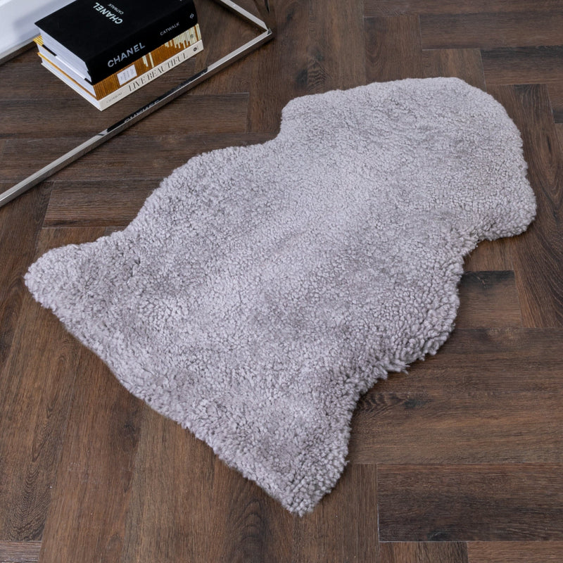 Grey Short Pile Sheepskin Rug-TrendGoat