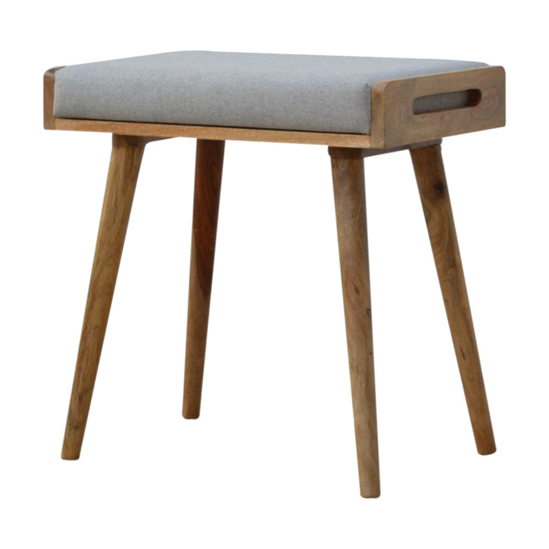 Grey Tweed Tray Style Footstool-TrendGoat