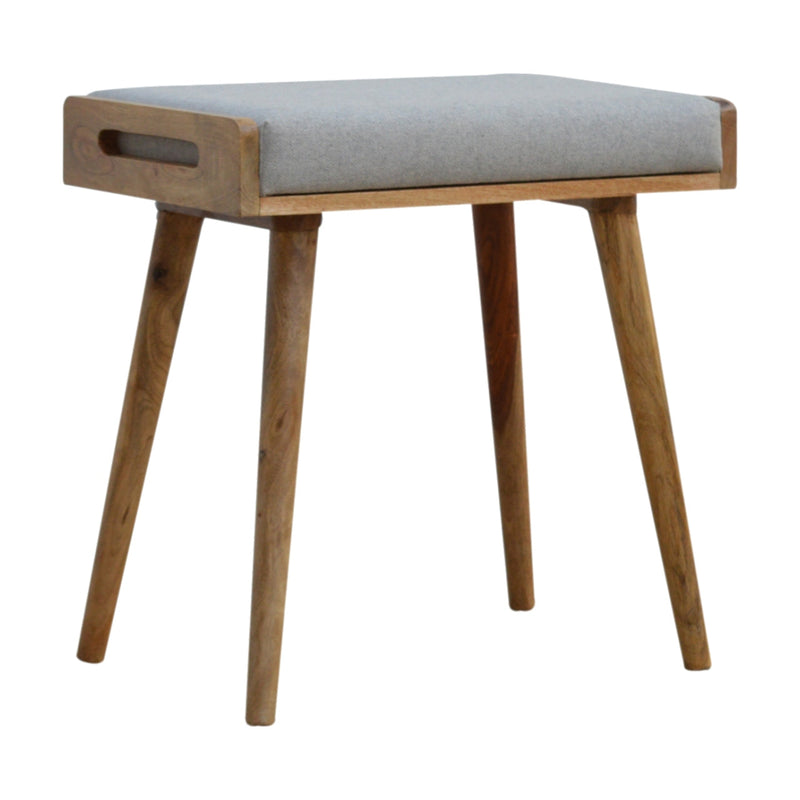 Grey Tweed Tray Style Footstool-TrendGoat