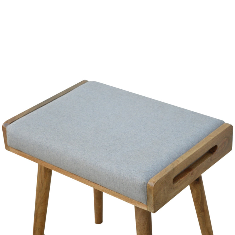 Grey Tweed Tray Style Footstool-TrendGoat