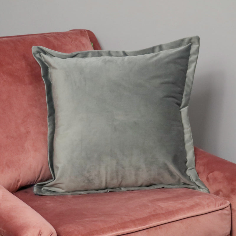 Grey Velvet Cushion Cover-TrendGoat