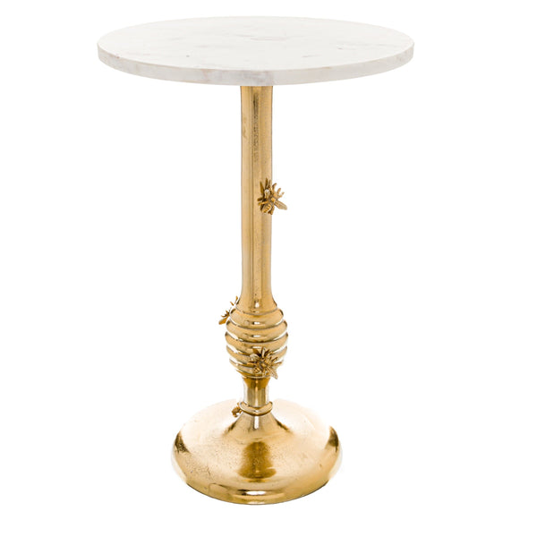 Honey Bee Side Table With Marble Top-TrendGoat