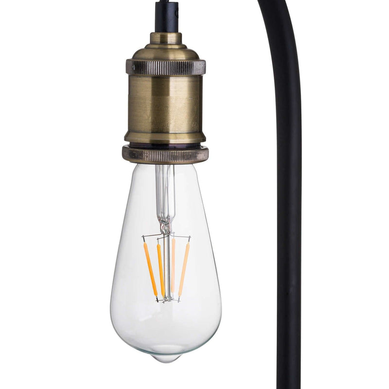 Industrial Black And Brass Floor Lamp Inc Bulb-TrendGoat