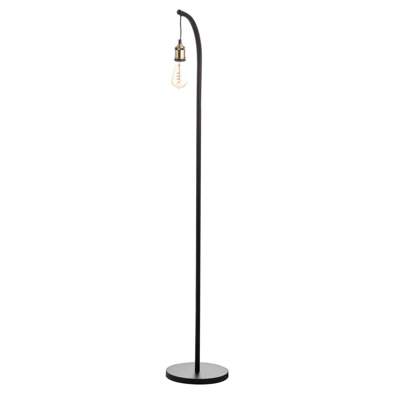 Industrial Black And Brass Floor Lamp Inc Bulb-TrendGoat