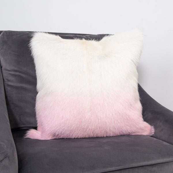 Ivory/Pink Goatskin Ombre Cushion-TrendGoat