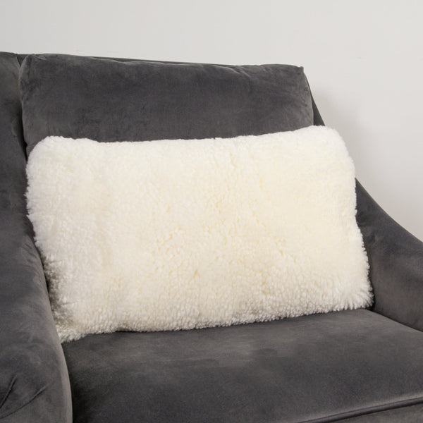 Ivory Short Pile Sheepskin Cushion-TrendGoat