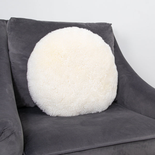 Ivory Short Pile Sheepskin Cushion-TrendGoat