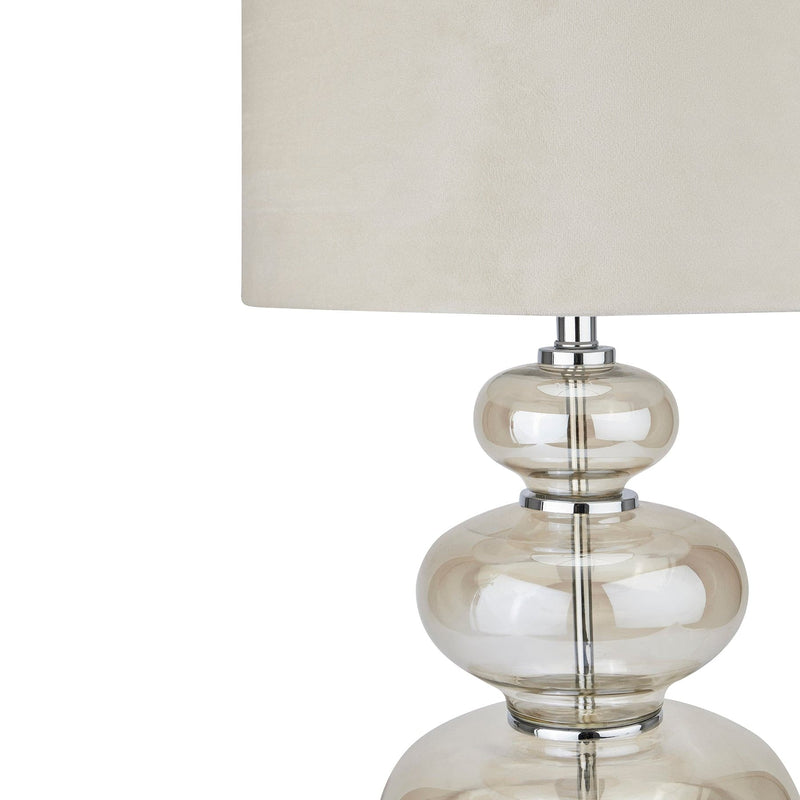 Justicia Metallic Glass Lamp With Velvet Shade-TrendGoat