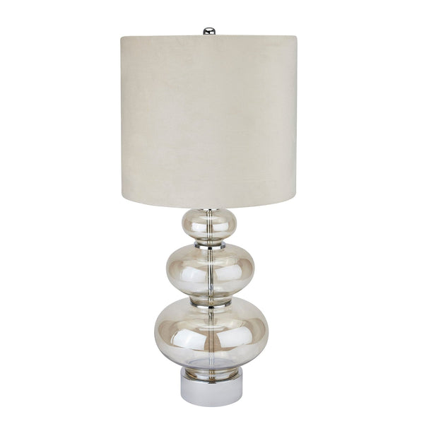 Justicia Metallic Glass Lamp With Velvet Shade-TrendGoat