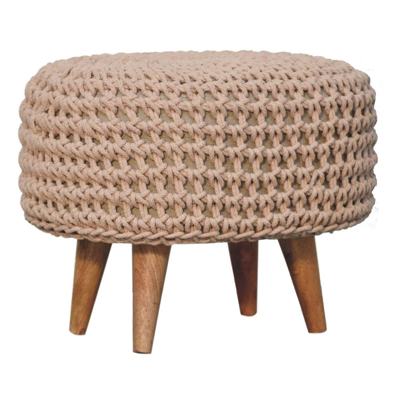 Keeva Beige Oblong Footstool-TrendGoat