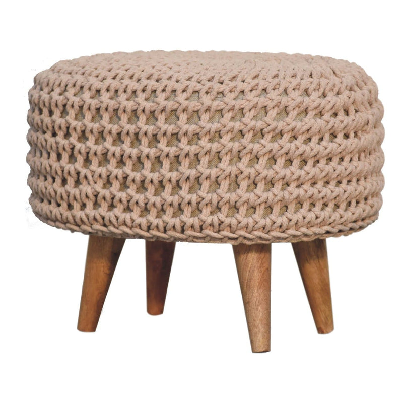 Keeva Beige Oblong Footstool-TrendGoat