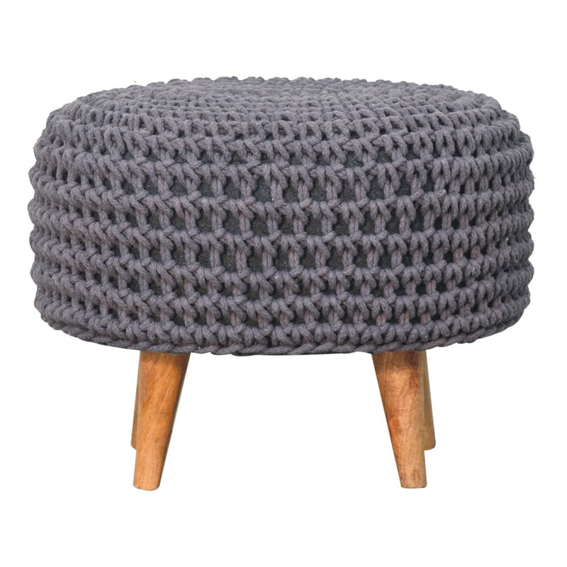 Keeva Grey Oblong Footstool-TrendGoat