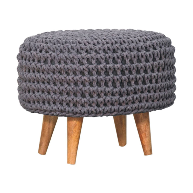 Keeva Grey Oblong Footstool-TrendGoat