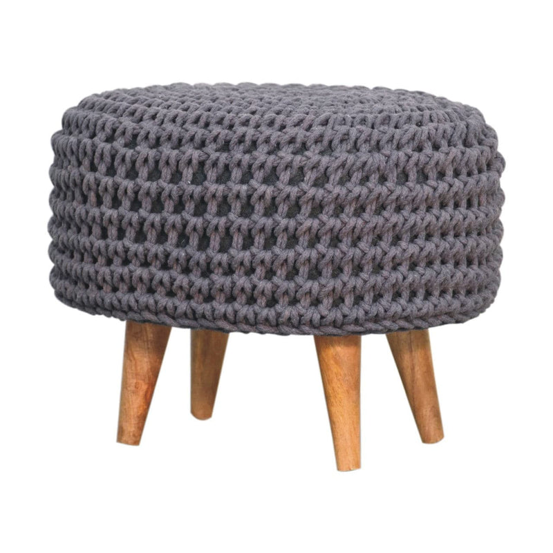 Keeva Grey Oblong Footstool-TrendGoat