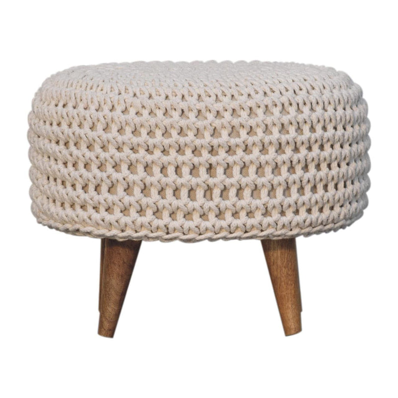 Keeva White Oblong Footstool-TrendGoat