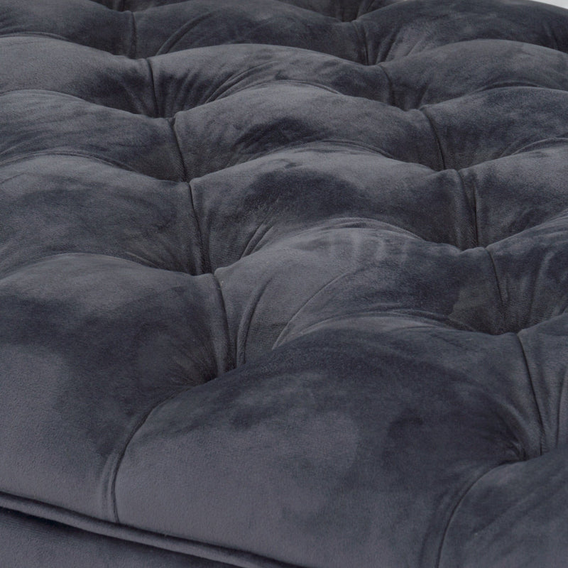 Knightsbridge Button Pressed Velvet Ottoman-TrendGoat