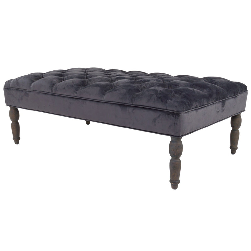 Knightsbridge Button Pressed Velvet Ottoman-TrendGoat