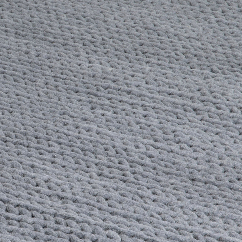 Large Knitted Grey Rug (3 sizes)-TrendGoat