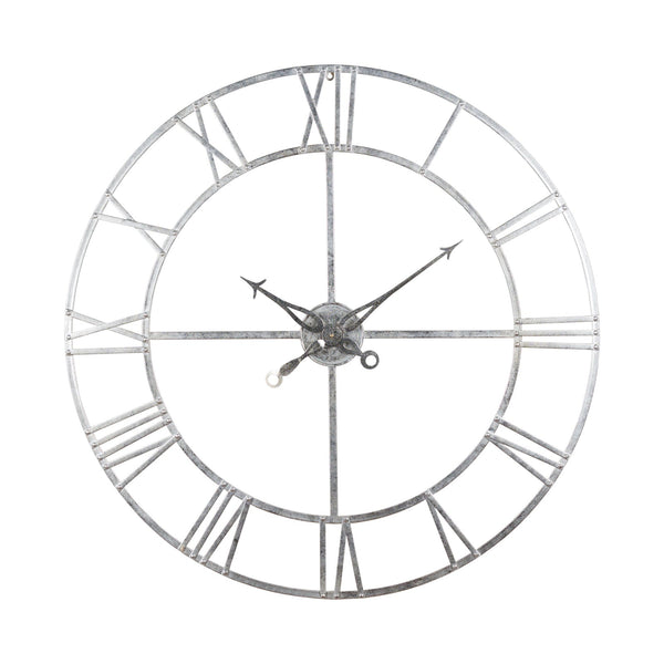 Large Silver Foil Skeleton Wall Clock-TrendGoat