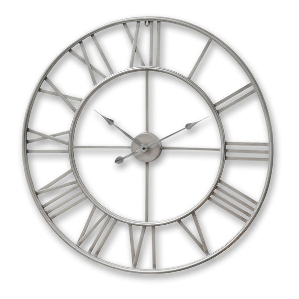 Large Silver Skeleton Wall Clock-TrendGoat