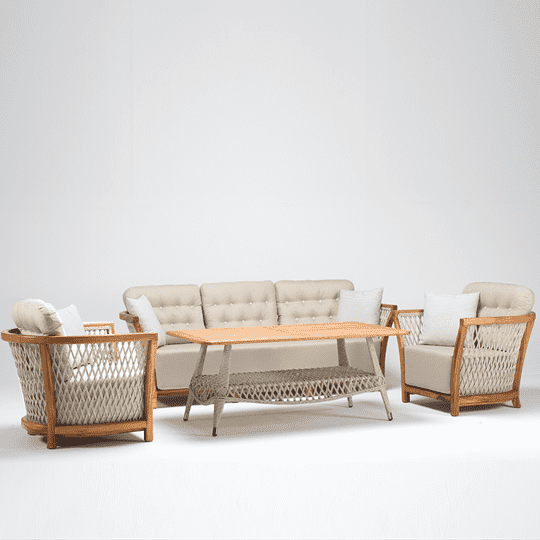 Lavender Premium 3 Seater Rattan Sofa lounge Set-TrendGoat