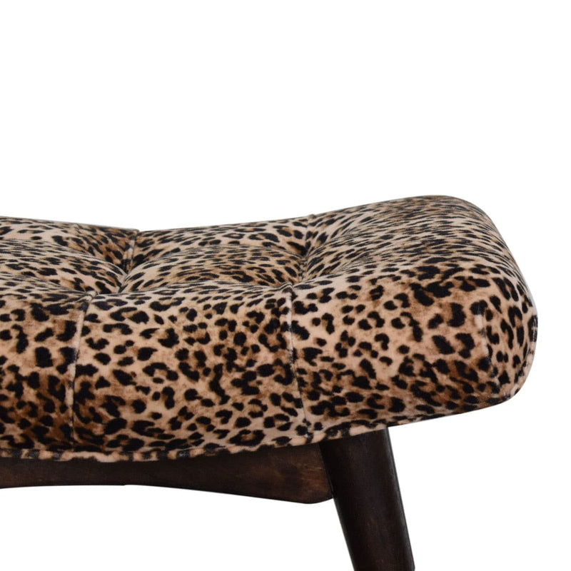 Leopard Print Curved Bench-TrendGoat