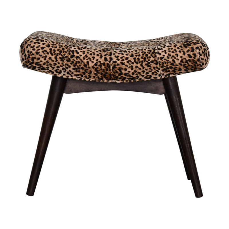 Leopard Print Curved Bench-TrendGoat