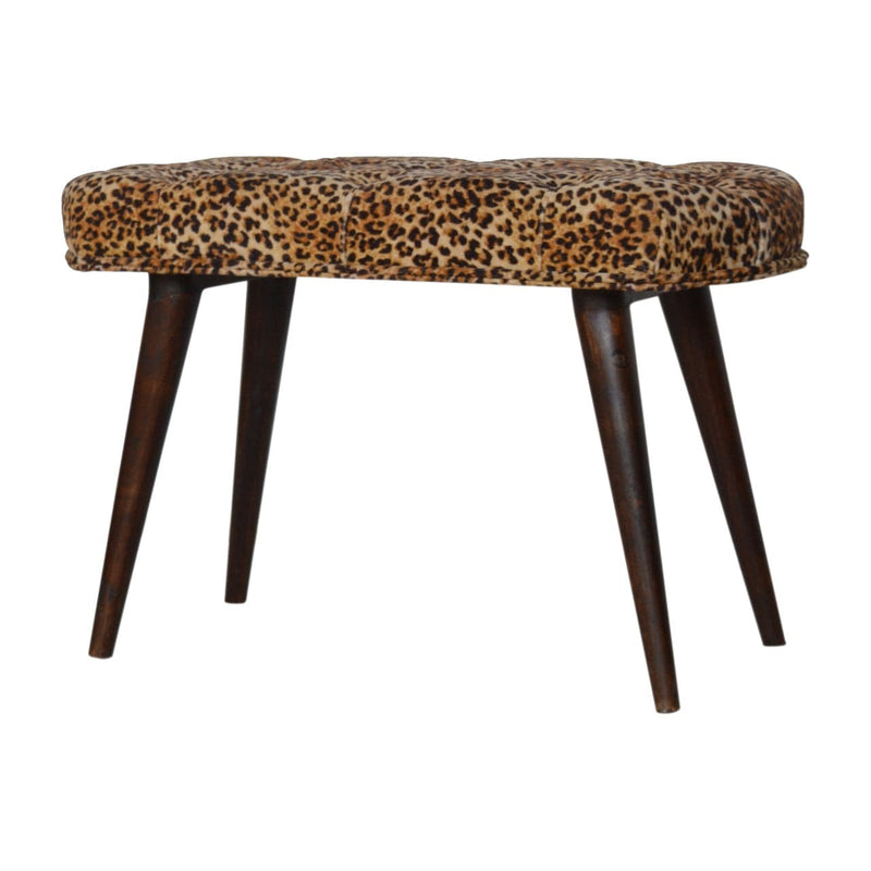 Leopard Print Deep Button Bench-TrendGoat