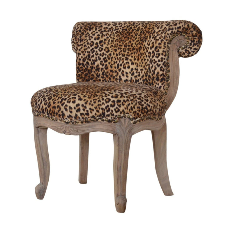 Leopard Print Studded Chair-TrendGoat