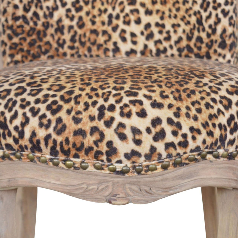 Leopard Print Studded Chair-TrendGoat