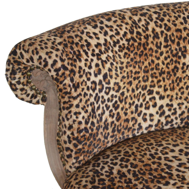 Leopard Print Studded Chair-TrendGoat