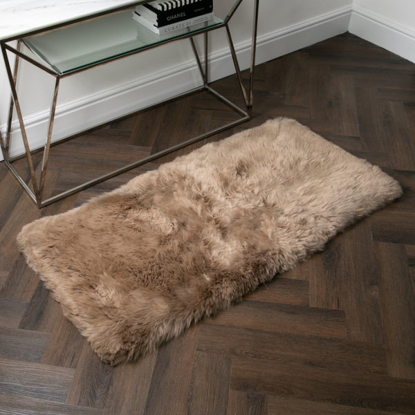 Light Brown Rectangle Sheepskin Rug - 70 x 140cm-TrendGoat