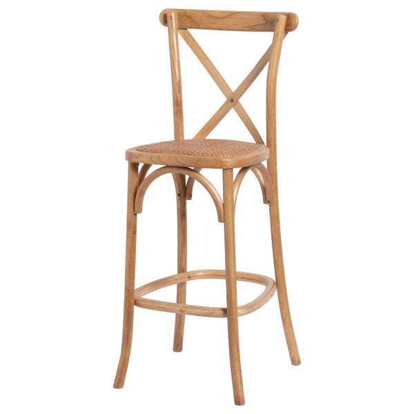 Light Oak Cross Back Bar Stool-TrendGoat