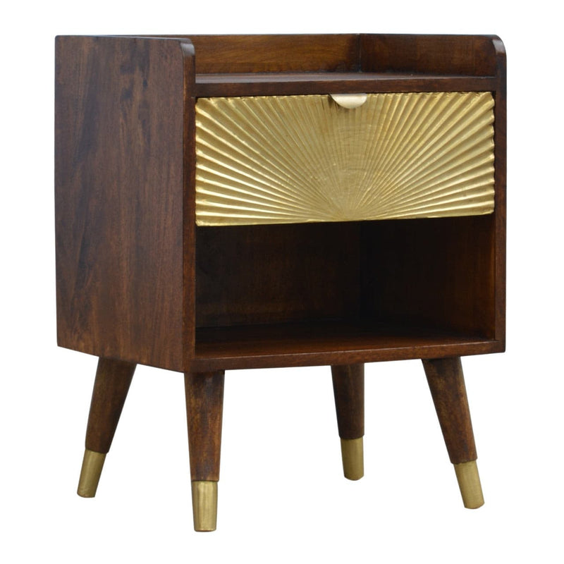 Manila Gold 1 Drawer Bedside-TrendGoat