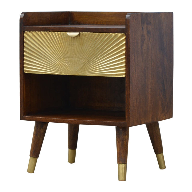 Manila Gold 1 Drawer Bedside-TrendGoat