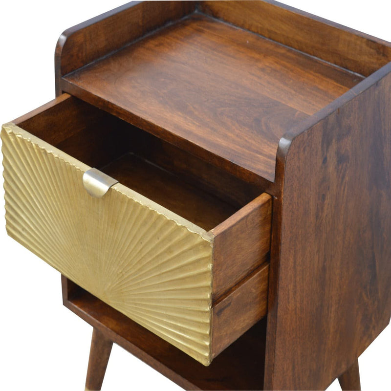 Manila Gold 1 Drawer Bedside-TrendGoat