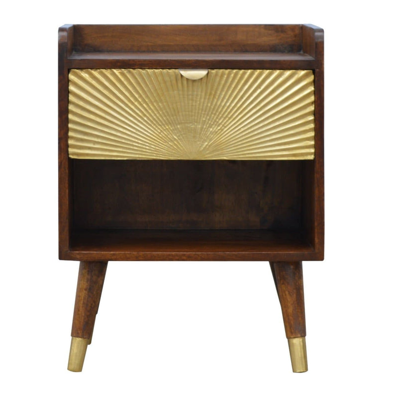 Manila Gold 1 Drawer Bedside-TrendGoat