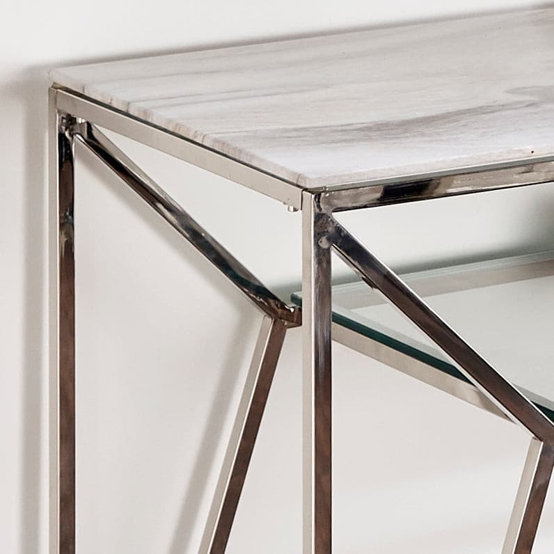 Marble Glass Console Table-TrendGoat