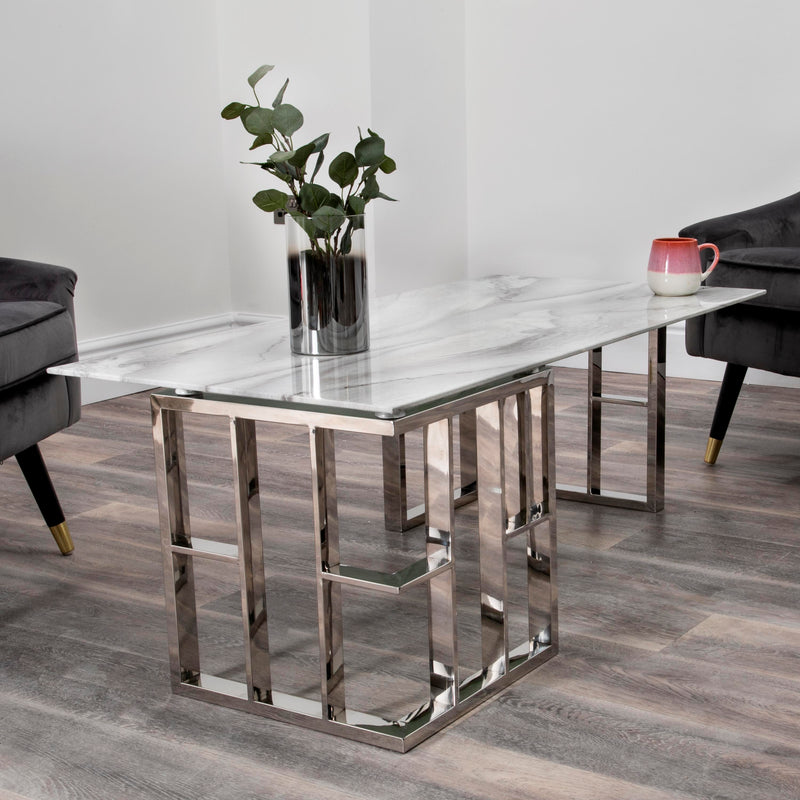 Marble Glass Manhattan Coffee Table-TrendGoat