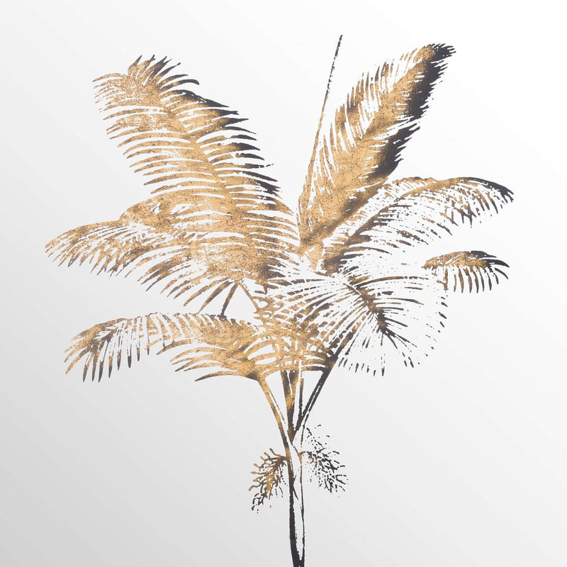 Metallic Mirrored Brass Palm Wall Art-TrendGoat