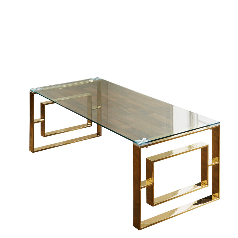 Milano Golden Plated Coffee Table-TrendGoat