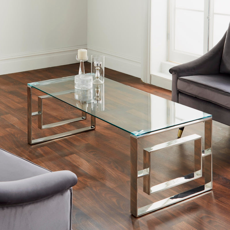 Milano Silver Plated Coffee Table-TrendGoat