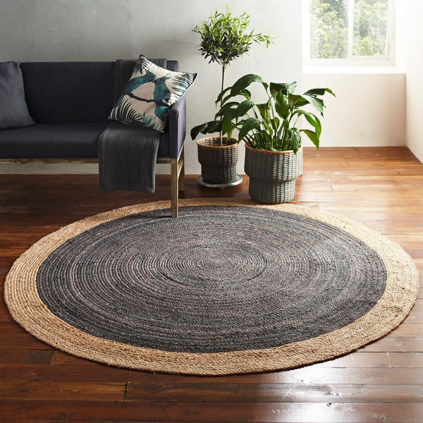 Milano Soft Jute Rug with Light Grey Centre-TrendGoat