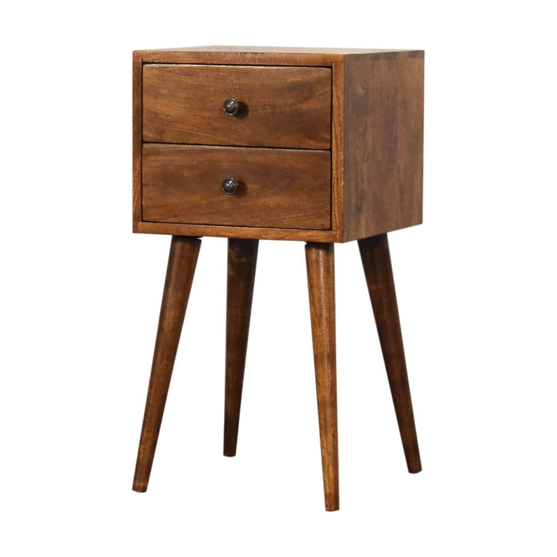 Mini 2 Drawer Chestnut Bedside-TrendGoat